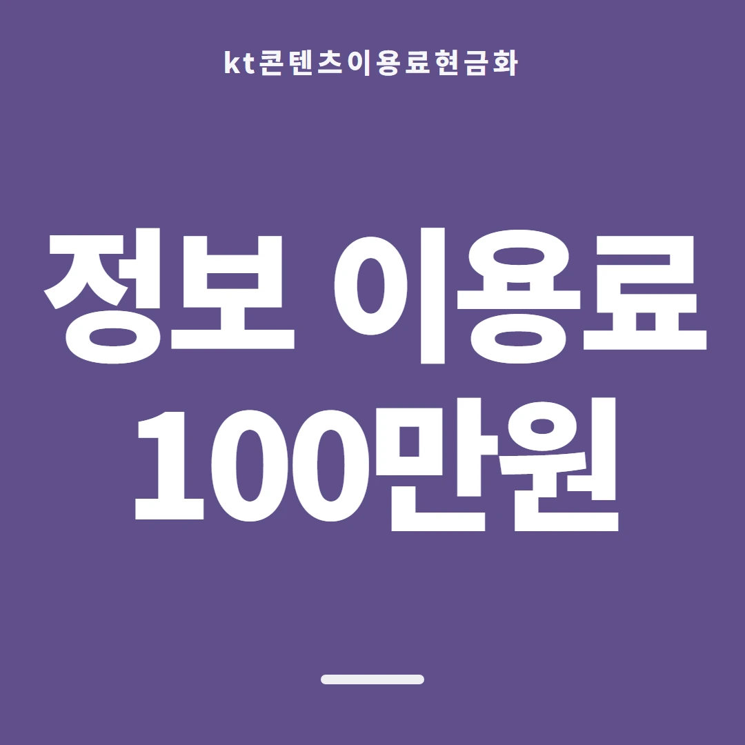 품티켓 KT 콘텐츠이용료 청구서 콘텐츠 항목 안내 이미지